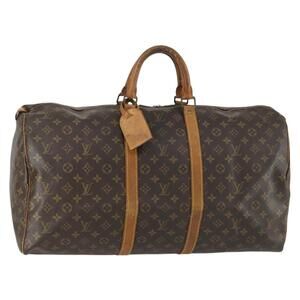 LOUIS VUITTON Monogram Keepall 55 Boston Bag M41424 LV Auth 161540
